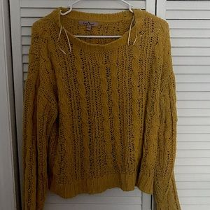 Mustard Yellow Knitted Long-Sleeve Top